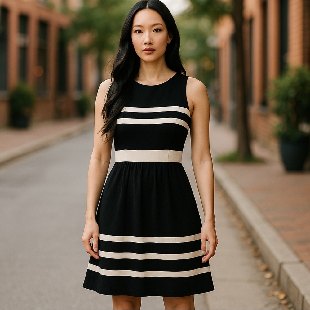 Madewell Afternoon Dress In Saltwater Stripe Size Medium SSleeveless